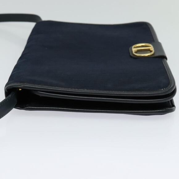 DIOR Trotter Canvas Shoulder Bag Navy Gold - Picture 4 of 12